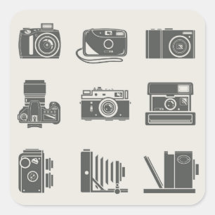 Cameras Vintage Photography Square Sticker