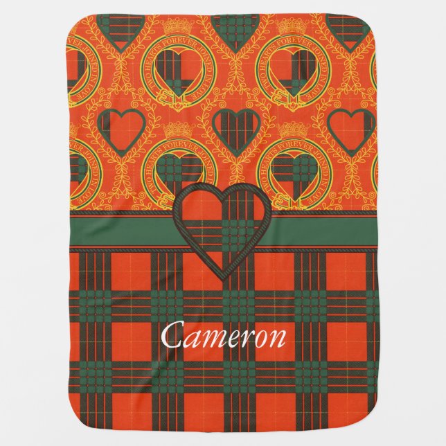 Cameron clan Plaid Scottish tartan Receiving Blanket (Front)