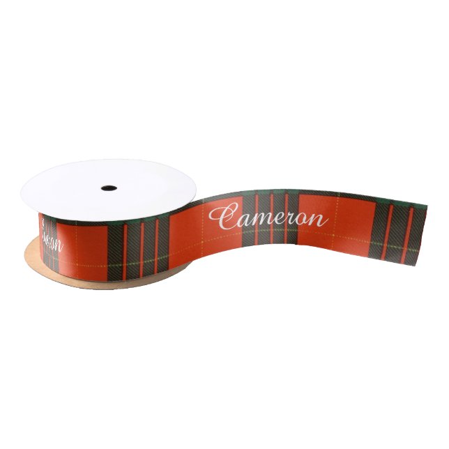 Cameron clan Plaid Scottish tartan Satin Ribbon (Spool)