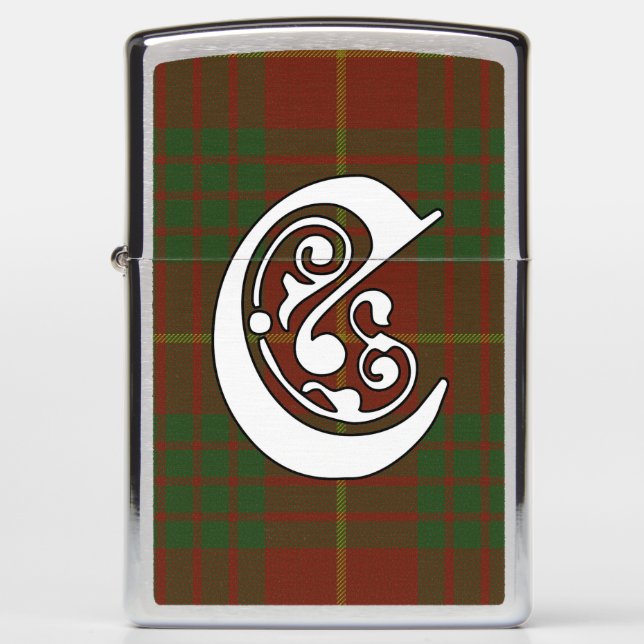 Cameron Clan Tartan Monogram Zippo Lighter (Front)