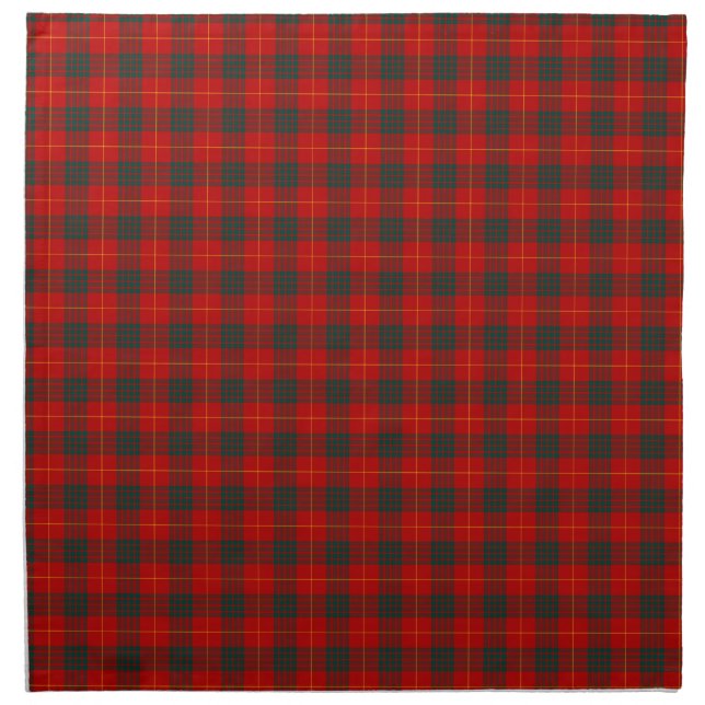 Cameron Clan Tartan Red and Green Plaid Napkin (Front)