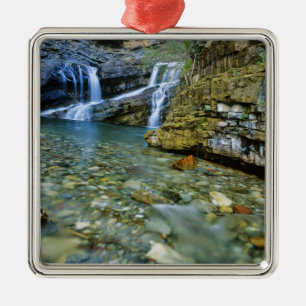 Cameron Falls in Waterton Lakes National Park in Metal Ornament