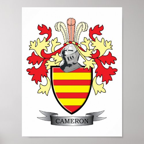 Cameron Family Crest Coat of Arms Poster
