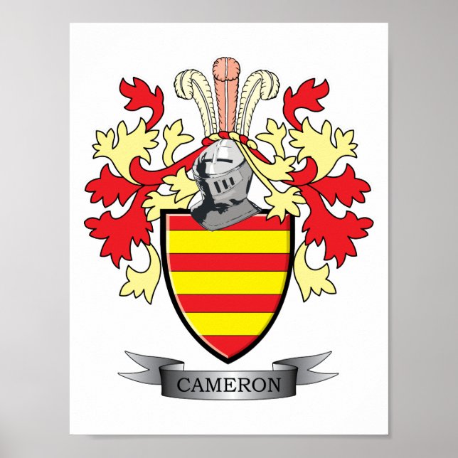 Cameron Family Crest Coat of Arms Poster (Front)