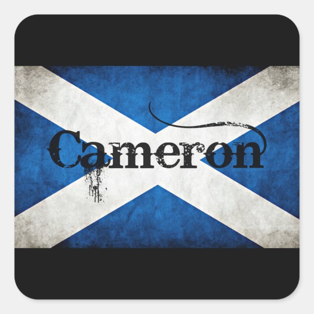 cameron grunge flag square sticker (Front)