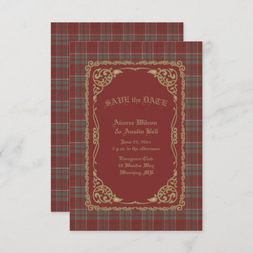 Cameron Lochiel Scottish Tartan Save The Date