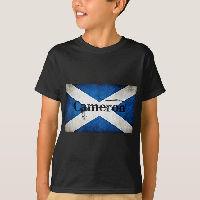 Cameron Name Scotland Flag T-Shirt (Front)