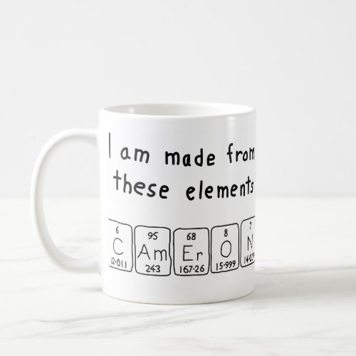Cameron periodic table name mug