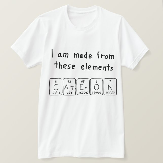 Cameron periodic table name shirt (Design Front)