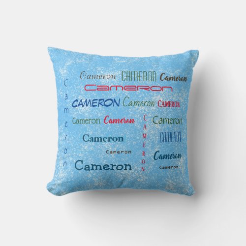 Cameron Personalized Many Name Custom    Throw Pillow