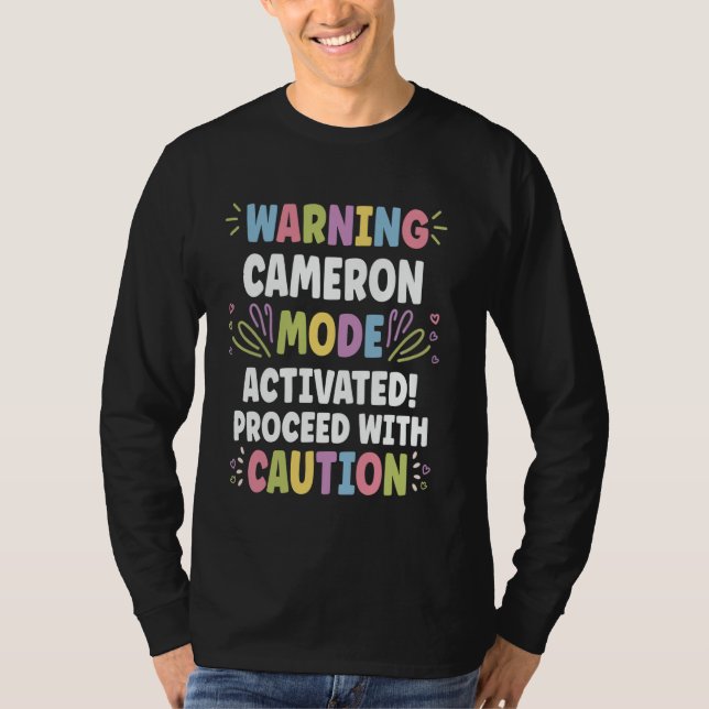 CAMERON Personalized Name Funny Cute Custom CAMERO T-Shirt (Front)