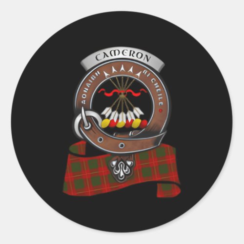 Cameron Scottish Clan Badge Tan Classic Round Sticker