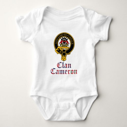 Cameron Scottish Crest Tartan Clan Name Clothes Baby Bodysuit