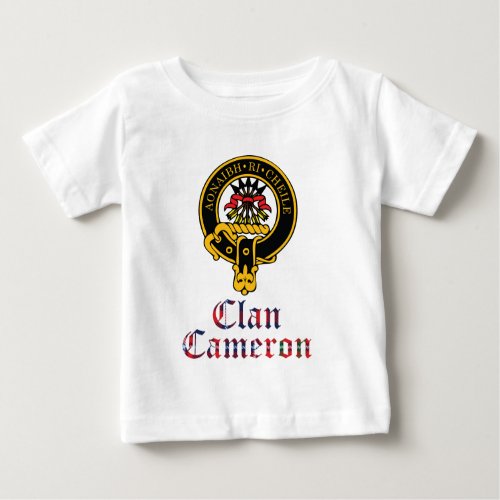 Cameron Scottish Crest Tartan Clan Name Clothes Baby T_Shirt