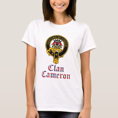 Cameron Scottish Crest Tartan Clan Name Clothes T_Shirt