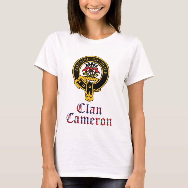 Cameron Scottish Crest Tartan Clan Name Clothes T-Shirt (Front)