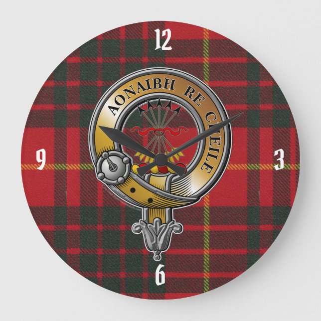 Cameron Tartan & Badge Large Clock (Front)