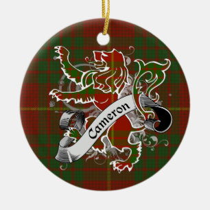 Cameron Tartan Lion Ceramic Ornament