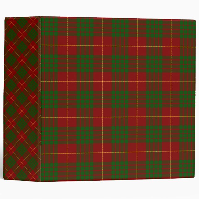 Cameron tartan red green plaid 3 ring binder (Front/Spine)