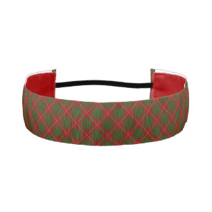 Cameron tartan red green plaid athletic headband