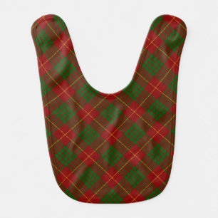 Cameron tartan red green plaid baby bib