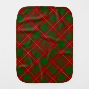 Cameron tartan red green plaid baby burp cloth