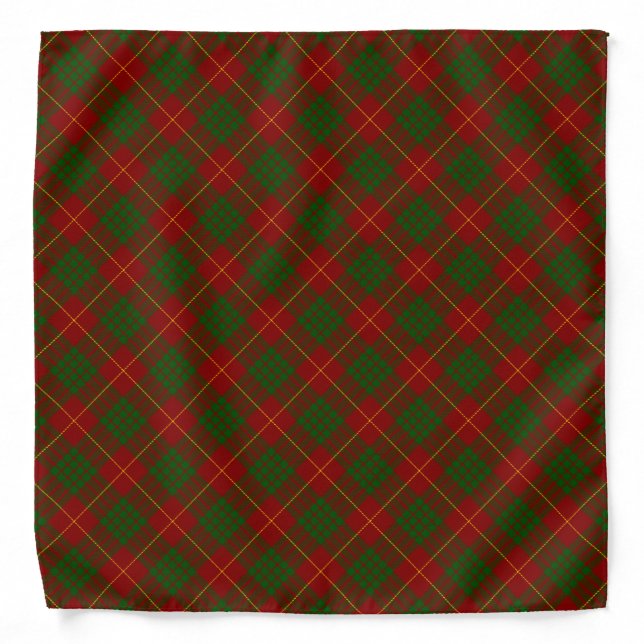 Cameron tartan red green plaid bandana (Front)