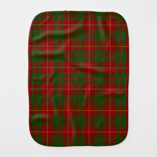 Cameron tartan red green plaid burp cloth (Front)