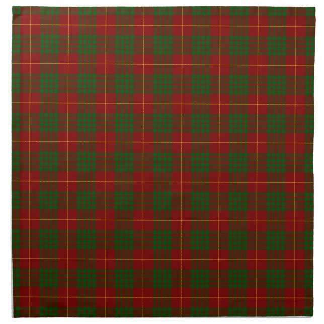 Cameron tartan red green plaid cloth napkin (Front)
