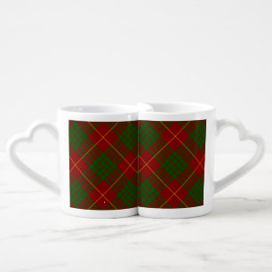 Cameron tartan red green plaid coffee mug set