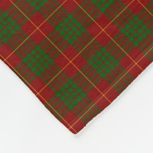Cameron tartan red green plaid fleece blanket