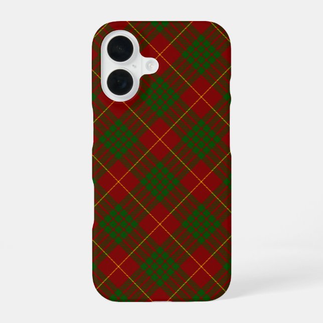 Cameron tartan red green plaid iPhone case (Back)
