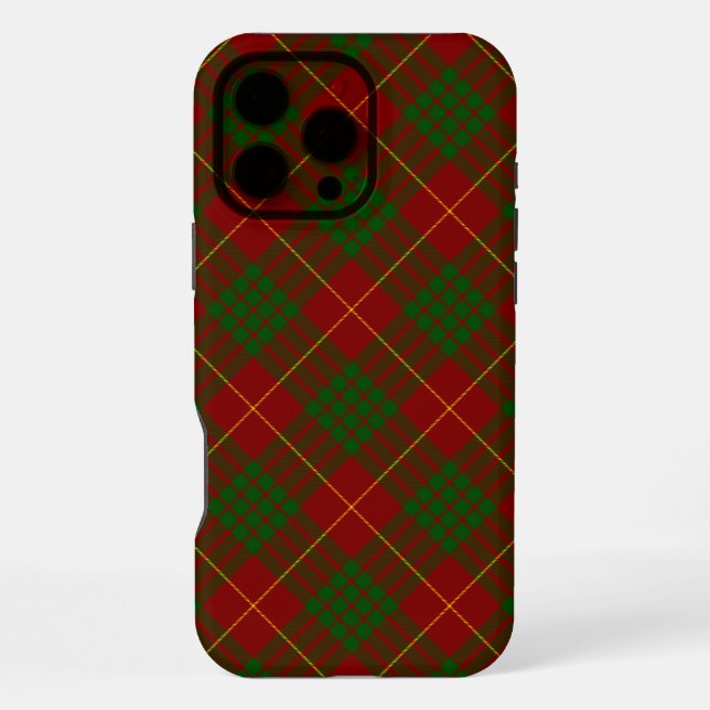 Cameron tartan red green plaid iPhone case (Back)