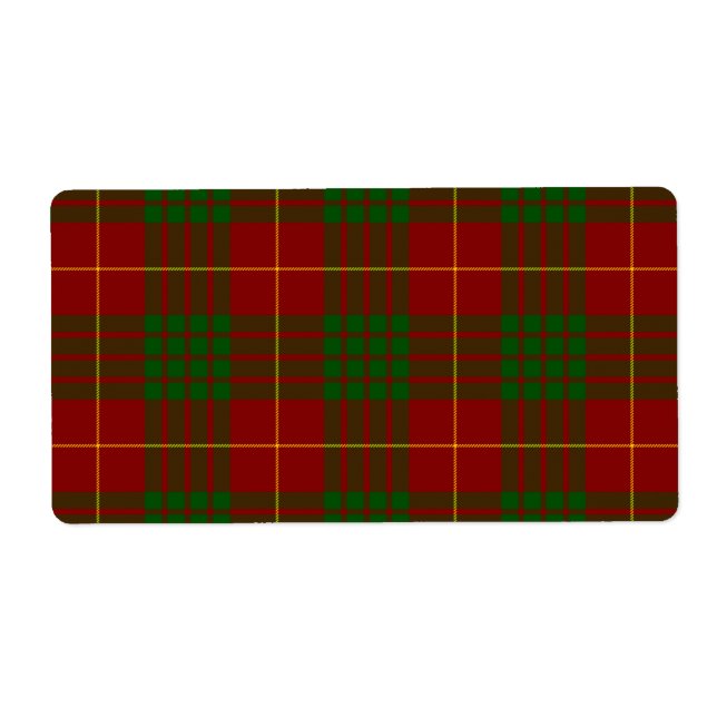 Cameron tartan red green plaid label (Front)