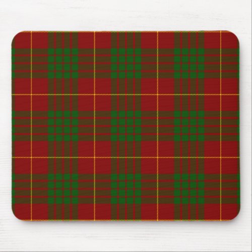 Cameron tartan red green plaid mouse pad