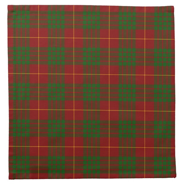 Cameron tartan red green plaid napkin (Front)