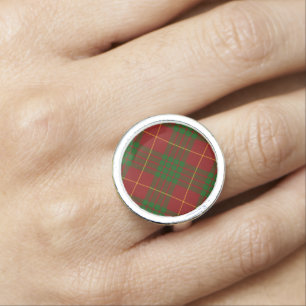 Cameron tartan red green plaid ring