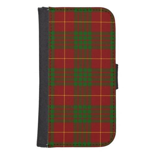 Cameron tartan red green plaid galaxy s4 wallet case