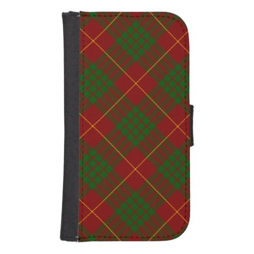 Cameron tartan red green plaid wallet phone case for samsung galaxy s4