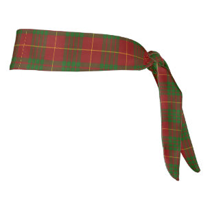 Cameron tartan red green plaid tie headband