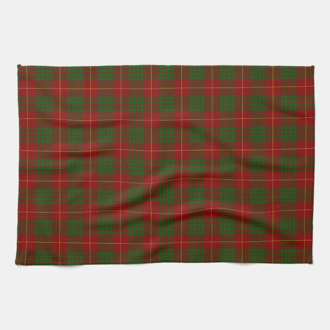 Cameron tartan red green plaid towel (Horizontal)