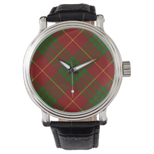 Cameron tartan red green plaid watch
