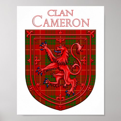 Cameron Tartan Scottish Plaid Lion Rampant Poster