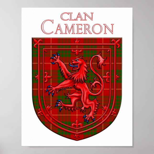Cameron Tartan Scottish Plaid Lion Rampant Poster (Front)