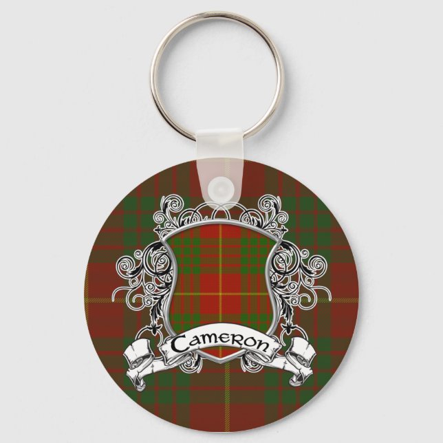 Cameron Tartan Shield Keychain (Front)