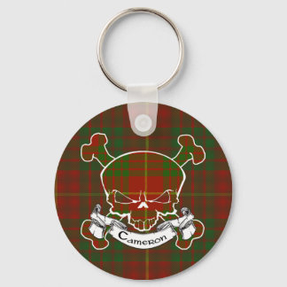 Cameron Tartan Skull Keyring