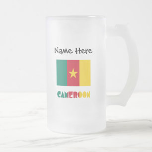 Cameroon and Cameroonian Flag Personalized Frosted Glass Beer Mug