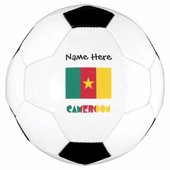 Cameroon and Cameroonian Flag Personalized  Soccer Ball (Front)