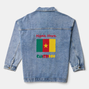 Cameroon and Cameroonian Flag Red Personalization  Denim Jacket