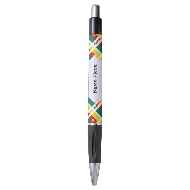 Cameroon and Cameroonian Flag Tiled Personalized  Pen (Front Vertical)